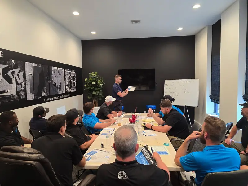 Ryan Groth leading a live contractor sales coaching call